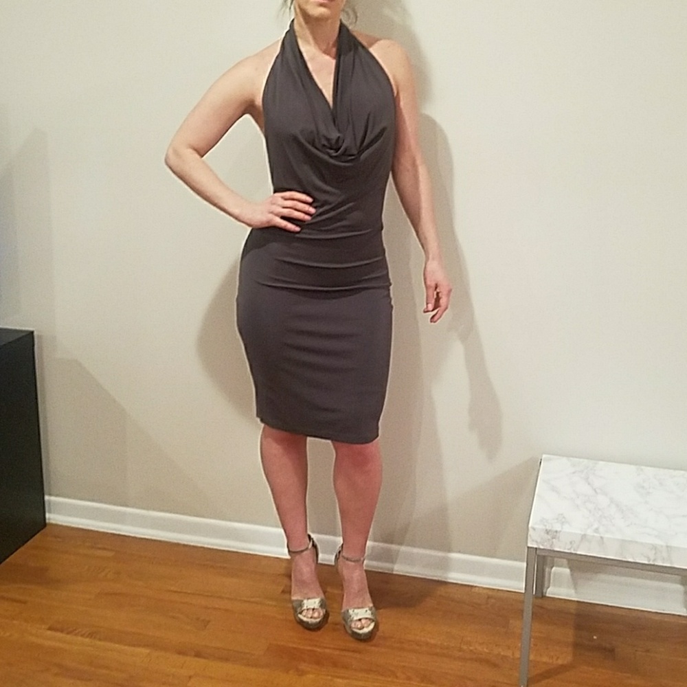 Haute hippie sexy backless grey dress